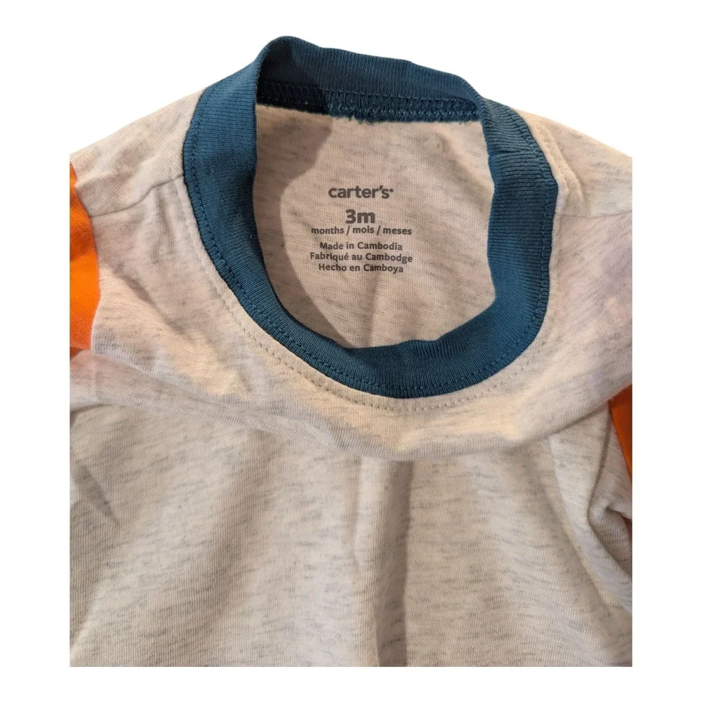 BBC-1 Carter's‎ Toddler T-shirt 3m - Gray/Orange/Turquoise
